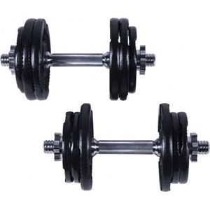 Gorilla Sports Dumbellset 27,5 Kg - Halterset - Gripper Gietijzer - Zwart - 30 Mm