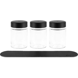 Silwy® delicatessen magnetische glazen BLACK & CLASSY (192 ml) incl. metalen staaf - 3-delige set