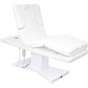 003805H Elektrische massagestoel, wellness-ligbed, wit, met verwarming