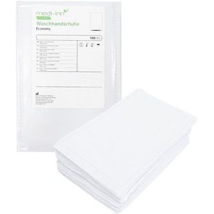 Medi-Inn - Economy - Wegwerpwashandjes - Wit - 15 x 22 cm - 100 stuks