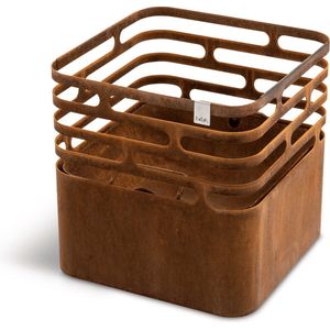 Höfats Cube Vuurkorf - Multifunctioneel - Metaal - 43x43x44 cm - Bruin