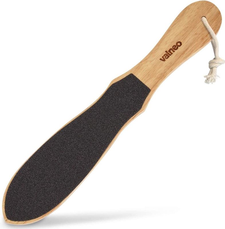 VALNEO Voetvijl van premium hout, grof en fijn | eeltvijl, eeltverwijderaar, eeltrasp - vijl voor voetverzorging rubberhout.