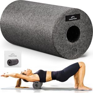EVEREST FITNESS foam roller massage 30 cm - Medium tot harde massage roller - Met tas en oefeningen boek - Voor tijdens of na sport - Ter ontspanning