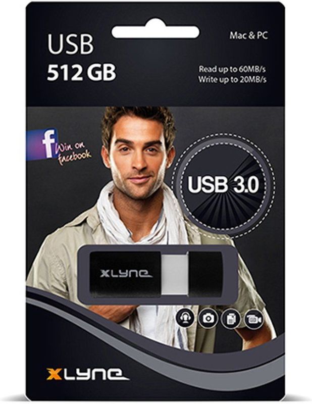 Xlyne - Wave 3.0 - USB-stick - Zwart, Wit - 512 GB