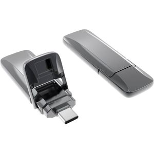Xlyne 7612800 USB Flash Drive 128GB Grijs 7612800 USB-C USB 3.2 (Gen 2) (128 GB, USB 3.2 Gen 2, USB C), USB-stick, Grijs
