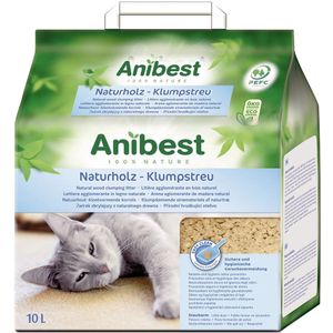 Anibest Kattenbakvulling, klonterend strooisel voor katten, 100% natuurlijk en geurbindend strooisel, absorberend en duurzaam kattenbakvulling, gemakkelijk te doseren, 4,3 kg/10 l