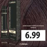 FemMas Intensief 6.99 Haarverf, donkerblond, chocolademelk, professionele crème haarkleur in blond met verzorgende arganolie, keratine en ceramiden, als permanente haarkleuring of tint, 100 ml