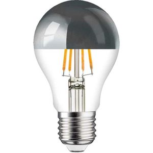 Ledmaxx LED kopspiegellamp zilver 8W 806lm 2700K Niet-Dimbaar A60 | E27 | Extra Warm Wit | 8 watt | 15.000 Branduren