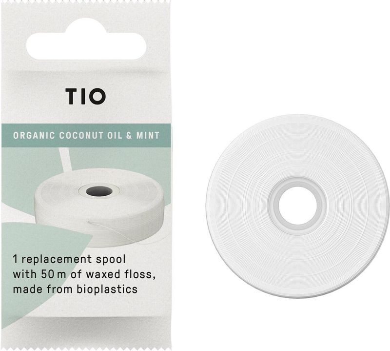 TIOFLOSS - Vegan Flosdraad - Munt - Biologische Kokosolie - Navulverpakking