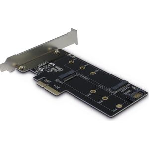 Intertech - KT015 - PCIe-kaart - Zwart - PCIe X4 - Voor M.2 SSD