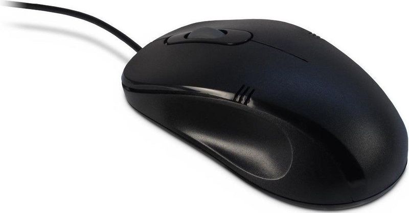 Inter-Tech - M-3026W - Bedrade Muis - Zwart - Kunststof - 3 Knoppen