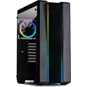 Intertech S-3901 PC-Behuizing - Zwart - Gehard Glas - RGB LED verlichting