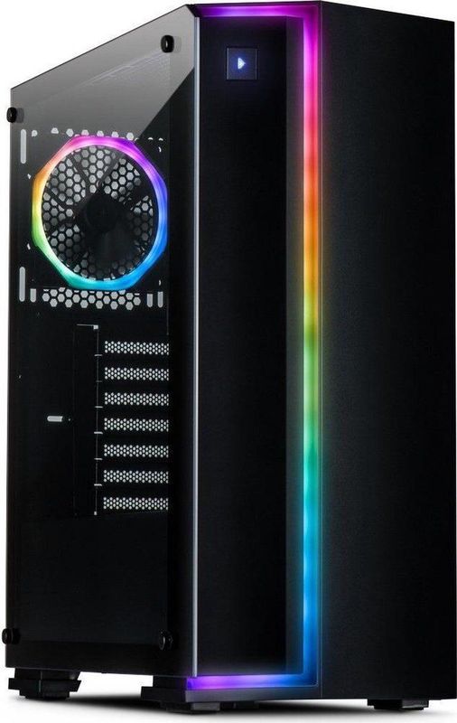 S-3906 - PC Behuizing - Zwart - Gehard Glas - RGB LED-verlichting