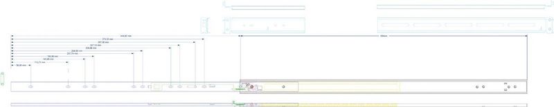Inter-Tech - Telescooprails - Grijs - Staal - Uittrekdiepte 49,5 cm