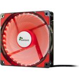 Intertech - L12025 - Ventilator - Rood - 120mm - 1200rpm - LED Spiraaleffect
