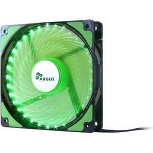 Intertech L12025 - Ventilator - Groen - 120mm - 1200rpm - LED Effect