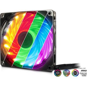 Inter-Tech L12025 - 120mm AURA RGB 1500U/min 18 RGB-LED Y-Anschluss fuer 12V-RGB-Mainboards gummiert