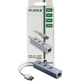 Intertech - ARGUS IT-310-S - Adapter USB 3.0 - Grijs - Aluminium