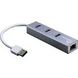 Intertech INTER-TECH ARGUS IT-310-S Adapter USB 3.0 (USB-C, 4 Havens), Docking station + USB-hub, Grijs