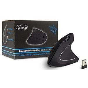 Intertech - Eterno KM-206R - Draadloze Muis - Zwart - Ergonomisch Ontwerp