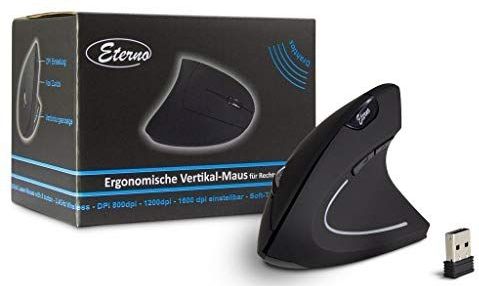 Intertech - Eterno KM-206R - Draadloze Muis - Zwart - Ergonomisch Ontwerp