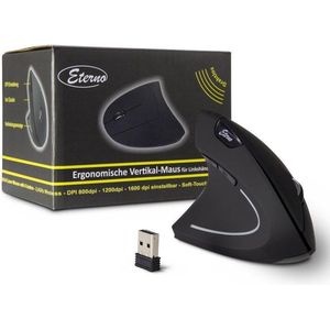 Intertech - Eterno KM-206L - Draadloze Muis - Zwart - Ergonomisch Ontwerp