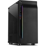 Intertech - A-3411 Kreek - PC-behuizing - Zwart - Tempered Glass - RGB