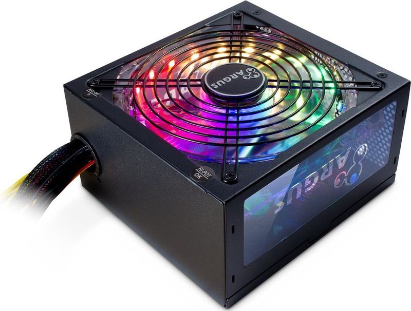 Intertech - Argus 500W RGB - PC-Voeding - Zwart - 80PLUS Brons