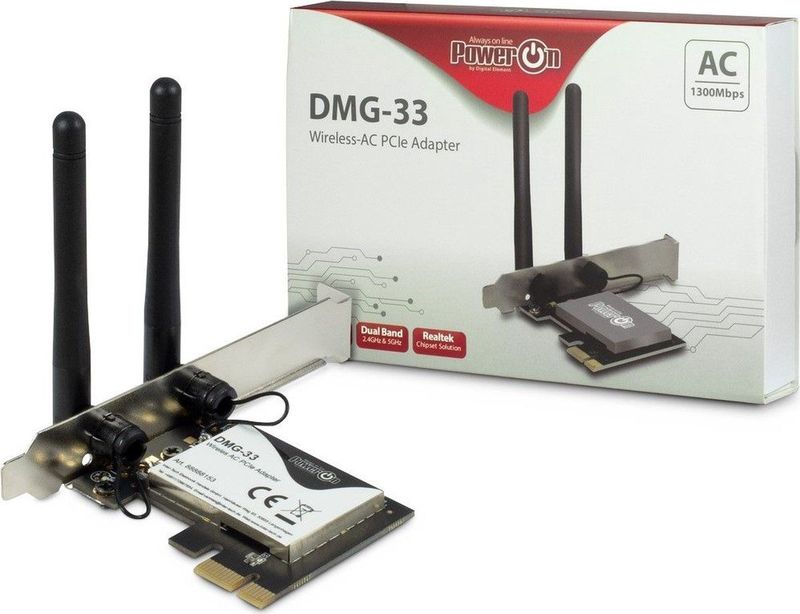 Inter-Tech DMG-33 Intern WLAN - 1300 Mbit/s - PCIe x1