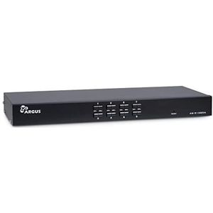 Intertech KVM Switch AS-9108DA RackmountDVI,8xDVI/USB/Audio, KVM schakelaars, Zwart