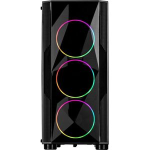 Intertech A-3401 Chevron Toren (ATX, mATX, Mini-ITX), PC-behuizing, Zwart