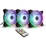 Intertech - Argus RS-07 - Computerkastventilator - Zwart - 120 mm - 4Pin PWM - RGB-Fan Set