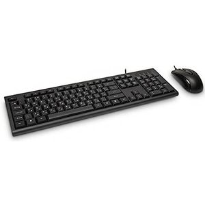 Inter-Tech KM-3149R toetsenbord + muis set US- en RU-lay-out (QWERTY +) zwart