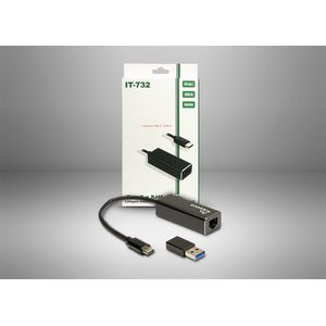 Inter-Tech IT-732 Ethernet Adapter 2500 Mbit/s - USB Type-C - Bedraad