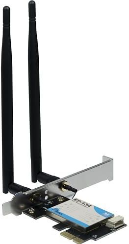 Intertech - EP-134 - Wi-Fi 6 PCIe-adapter - Zwart - Bluetooth 5.2