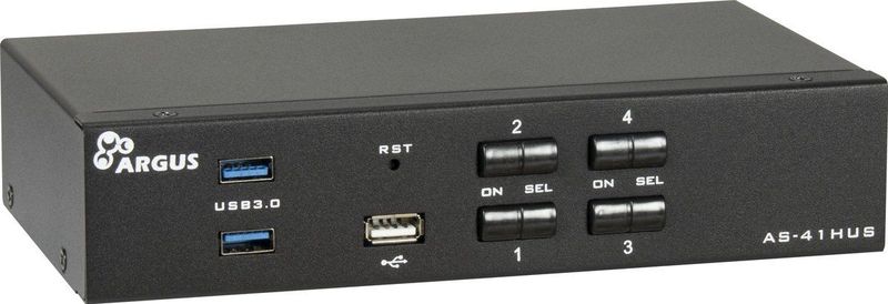Intertech - AS-41HUS - KVM Switch - Zwart - 4-poorts - 4K@60Hz