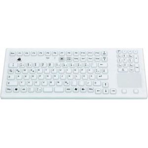 Gett InduProof TOUCH USB (DE) siliconen toetsenbord IP68 schoonmaakfunctie desinfecteerbaar touchpad wit (DE, Bedraad), Toetsenbord, Wit