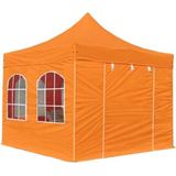 3x3 m Easy Up partytent Vouwpaviljoen met zijwanden (4 venster), PROFESSIONAL alu 40mm, oranje