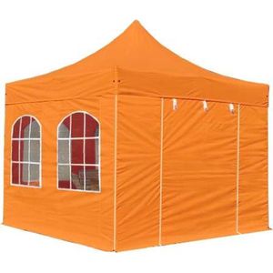 3x3 m Easy Up partytent Vouwpaviljoen met zijwanden (4 venster), PROFESSIONAL alu 40mm, oranje