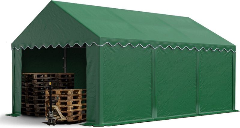 Toolport Opslagtent Donkergroen 4x6 m met Ritssluitingen