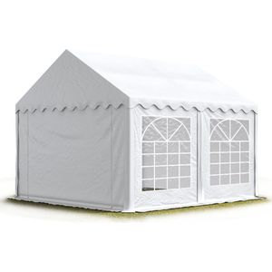 Partytent feesttent 5x5 m tuinpaviljoen -tent PVC 700 N in wit waterdicht
