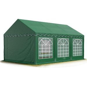 Partytent Feesttent 4x6 M Tuinpaviljoen -tent PVC 700 N In Donkergroen Waterdicht