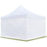 4x4 M Easy Up Partytent Vouwpaviljoen PVC Brandvertragend met Zijwande - PROFESSIONAL Alu 40m - Wit