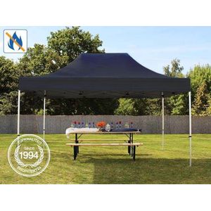 4x6 M Easy Up Partytent Vouwpaviljoen PVC Brandvertragen - PROFESSIONAL Alu 50 M - Zwart