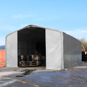 TOOLPORT Tenthal 8x12 m, PRIMEtex zeil, grijs, met