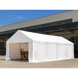 TOOLPORT Opslagtent 4x8 m beschutting met PVC zeil 700 N waterdicht grijs