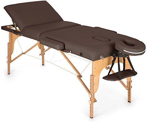 MT 500 massagetafel 210 cm 200 kg inklapbaar fijn celschuim tas bruin