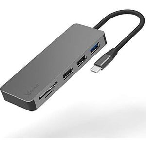 Xlayer USB C Hub MULTIPORT Adapter HDMI SD 4K Docking Station 3.0 Kabel compatibel met MacBook Pro/Air, iPad Pro, Chromecast, Switch, Windows apparaten 7 in 1 met Power Delivery Grijs ​
