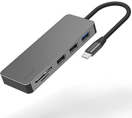 Xlayer - USB 3.0 HUB Type-C 7-IN-1 - Grijs - Docking Station + USB-hub