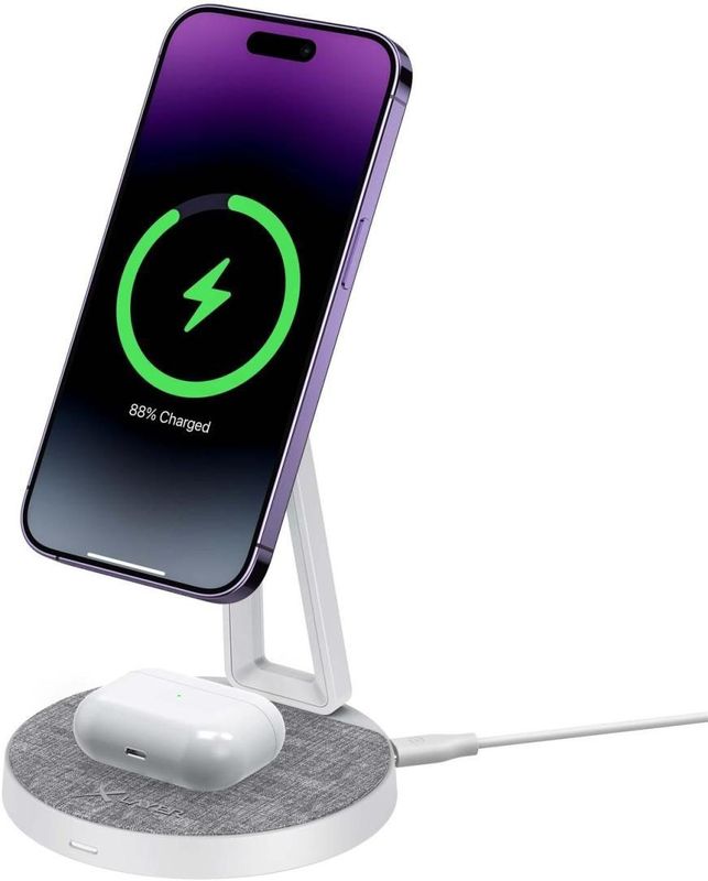 XLAYER MagFix Pro 2-in-1 Ladestation Apple Wireless Charger I Magsafe I 15W Wireless Charger